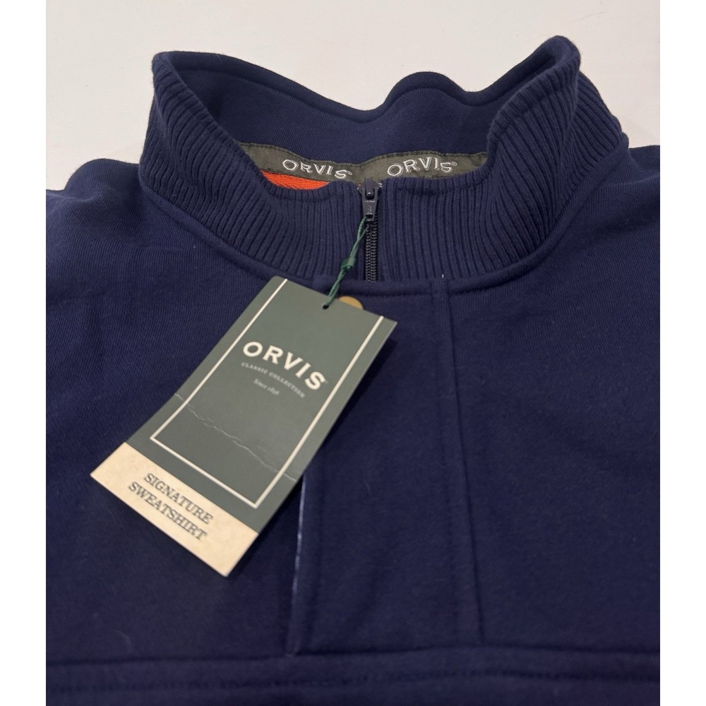 Orvis Signature Sweatshirt Men's XXLT Navy Quarter Zip Pullover New With Tags